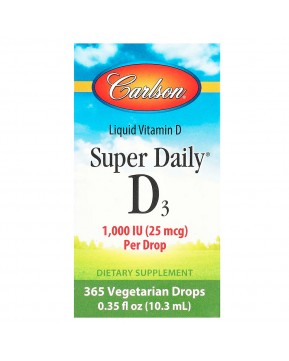 Carlson, Super Daily® D3, 25 мкг (1000 МЕ), 10,3 мл (0,35 жидк. унции)